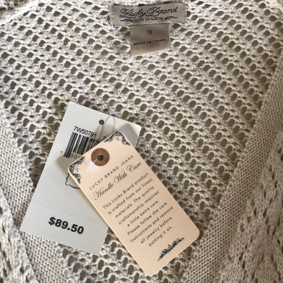 Lucky Brand cotton crochet sweater-S - Picture 2 of 5